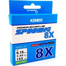 Kendo Spinning 8x Örgü İp 150 mt 0,21 mm Kalınlıkta Ultra Sağlam Apple Green Renk