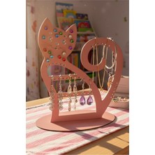 UltraMint Ahşap Kedi Temalı Takı ve Aksesuar Standı, Kız Çocuk Odası Dekoru