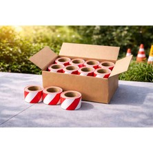 Berk Plastik A Plast 10 Lu İkaz Şeridi Kırmızı Beyaz (110)MT