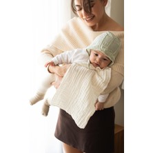 Zeypba 4 Katlı Müslin 4’lü Bebek Omuz Örtüsü Ekru 25X50CM  %100 Pamuk