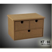 UltraMint Ahşap Boyanabilir 3 Çekmeceli Takı ve Aksesuar Organizer Kutu