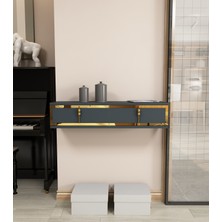 Morepp Skyt 90 cm 2 Kapaklı,raflı, Duvara Monte Dresuar Antrasit-Altın