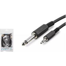 Nodar Hadron HDX1055 6.5mm To 3.5mm Kablo Enstrüman Gitar 1.5m Siyah
