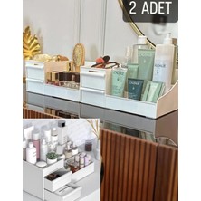 UltraMint 2 Adet Rose Katlı Makyaj Organizer, Çekmeceli, Çok Gözlü Düzenleyici