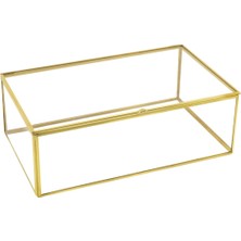 UltraMint Maxi Xl Gold Nişan Yüzük ve Makyaj Organizer Cam Kutu