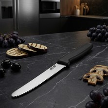 Cavit Inox Sebze Bıçağı Dişli Domates Bıçağı Siyah