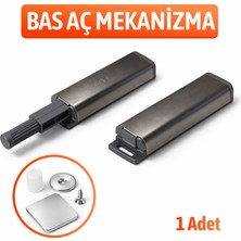 Badem10 Metalik Kaplama Bas Aç Mekanizma Kulpsuz Dolap Kapak Çekmece Uyumlu Bas Aç Çıt Çıt Mekanizma