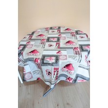 Elegancev Altı Astarlı Yuvarlak Muşamba Masa Örtüsü -140 cm Çap-Klpyn
