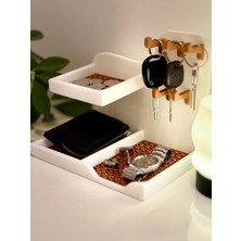 UltraMint Modern Çok Bölmeli Masaüstü Düzenleyici, Telefon, Saat, Anahtar ve Cüzdan Için