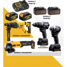 Matkap Dünyası-Dewalt SET-DCH263NT-DCG407NT-DCK200MP2T-DCB116-4 Adet 5 Ah Akü
