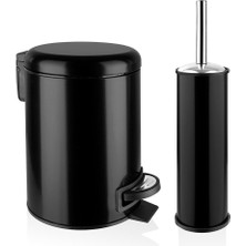 Noble Life 2'li Banyo Seti 3 Lt Kova+Wc Fırça Siyah