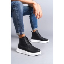 Zapatos SLW204 Franca Bağcıklı Cilt Erkek Spor Bot Cbt - Siyah