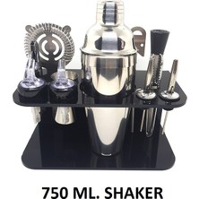 PremiumPort Profesyonel Standlı Kokteyl Shaker Seti 750 Ml, Şık ve Kullanışlı Tasarım
