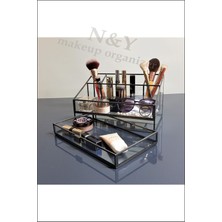 UltraMint Çekmeceli Antik Bronz Makyaj Organizer, 28X15X14 cm