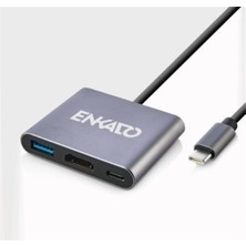 Enkado EKD-TP43 Typce-C To 3 In1 HDMI +Pd +Usb 3,0 Adaptör