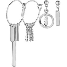 Klips Concept Dörtlü Çubuk ve Halka Kombin Küpe