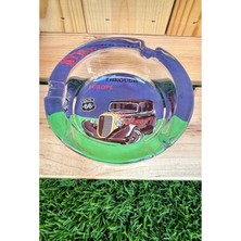 Panda Hediyelik Yuvarlak Cam Küllük/klasik Araba