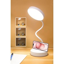 Saravita Dokunmatik LED Masa Lambası Telefon Tutuculu 3 Kademeli USB Type-C Şarjlı Çalışma Lambası