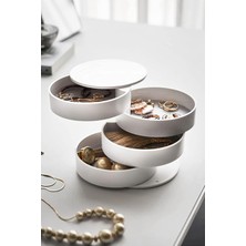 UltraMint 4 Katlı Beyaz Takı Organizeri, Şık ve Kullanışlı Düzenleme Kutusu