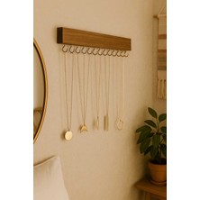 UltraMint Ahşap Takı Standı, 40X4 Cm, 16 Kanca, Hediye, Kadın Için Mükemmel Düzen