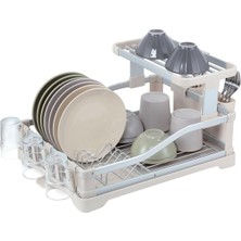 Mien Katlı Alüminyum Bulaşıklık 53×37×26,5 cm | Geniş Kapasiteli Tezgah Üstü Kurutmalık