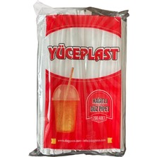 Yüceplast Düz Beyaz Kağıt Sargılı Ince 4 mm Pipet - 19 Cm. - 200 Adetlik Paket