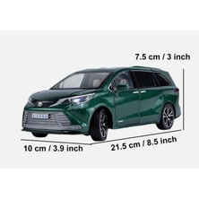 Sunman Kutulu Koleksiyon 1 / 24 Ölçek Toyota Sienna Mpv Yeşil Metal Araba