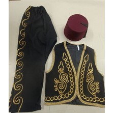 Dilek Kostüm Polyester 23 Nisan Çocuk Folklör Kostümü Cepken Şalvar Fes Seti Yöresel Kıyafet Zeybek Efe Adana