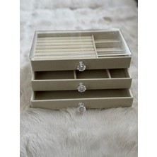 UltraMint Şık 3 Çekmeceli Gri Takı Organizer, Modern ve Düzenli Tasarım