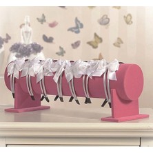 UltraMint Büyük Boy Süet Kumaş Pembe Renk Ayaklı Taç Standı 50 cm