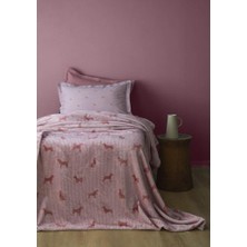 Apricitas Home Rex Pembe Tek Kişilik Battaniyeli Nevresim Seti