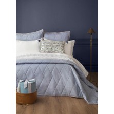 Apricitas Home Beetle Mavi Çift Kişilik Yatak Örtülü Set