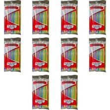 Yüceplast Körüklü Karışık Renkli Jelatinli Pipet - 22 Cm. - 500 Adetlik Paket