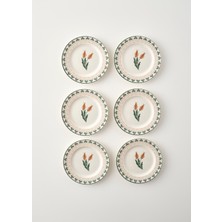 Bella Maison Tulip Porselen 6'lı Pasta Tabağı Seti (21 Cm)