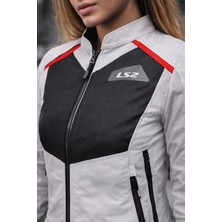 Ls2 Breeze Kadın Mont Gri-Siyah-Kırmızı