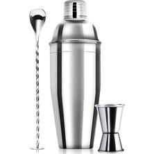 PremiumPort Şık 3 Parça Kokteyl Shaker Seti, Evde Profesyonel Bar Deneyimi