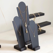 UltraMint Mat Siyah 3'lü Kolye Standı Takı Düzenleyici Seti