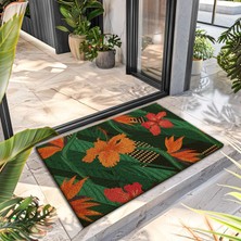 Decovetro Paspas Botanik Çiçek Desenli Kapı Önü Paspası 40 x 60 cm