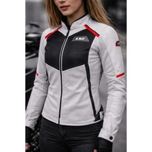 Ls2 Breeze Kadın Mont Gri-Siyah-Kırmızı