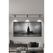 Safir Design Lüks Siyah ve Beyaz Kız Kulesi Duvar Sanatı | Modern Çerçeveli Tablo