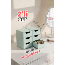 UltraMint Mini Çok Amaçlı 3 Katlı Çekmeceli Takı ve Aksesuar Organizeri