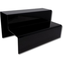 UltraMint Iki Katlı Siyah Merdiven Standı - 30 Cm, Güçlü ve Şık Tasarım