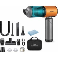 Auhma Ahv-27 Araç Içi Süpürge 20.000PA Güçlü Vakum ve Üfleme Özelliği Kablosuz Taşınabilir Katlanır Özellikli