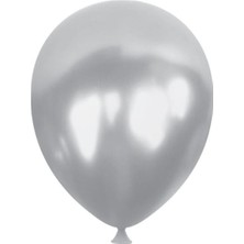 Sahra Balon Metalik Gümüş Renkli Balon - 10 Adet