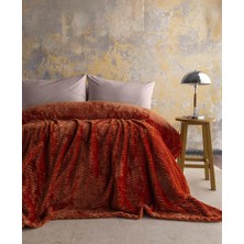 Apricitas Home Trusty Terrakota Çift Kişilik Jakar Desen Battaniye 200X220CM