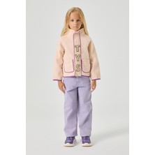 Tyess Bg Store Kız Çocuk Ekru Ceket %100 Polyester Fit Kalıp Hakim Yaka