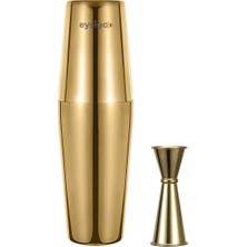 Teknotrust Şık Gold Kokteyl Shaker Seti, 550/750 Ml, 2 Parça, Profesyonel Kalite