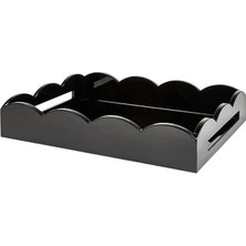 Addison Ross Black Medium Lacquered Scallop Serving Tray