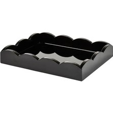 Addison Ross Black Small Lacquered Scalloped Tray