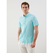 Lc Waikiki Yeni Sezon Slim Fit Kısa Kollu Keten Karışımlı Erkek Gömlek